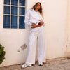 Embroidered Track Pants - Silver Stone