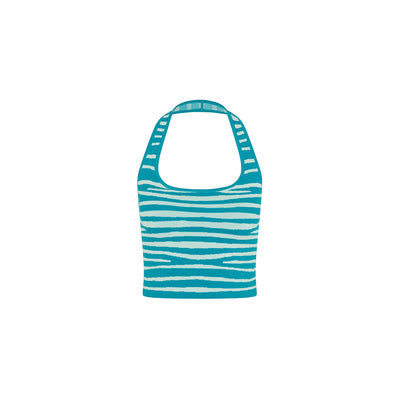 Knit Halter Tank Top - Stripe Hype
