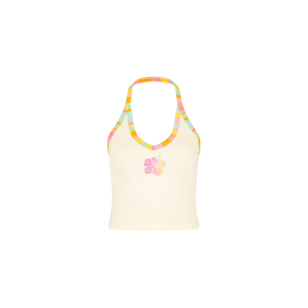 Printed Dip Halter Tank - Summer Sundae