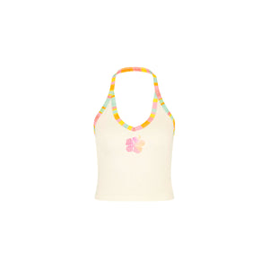 Printed Dip Halter Tank - Summer Sundae