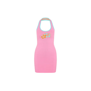 Knit Halter Mini Dress - Bubblegum Baby