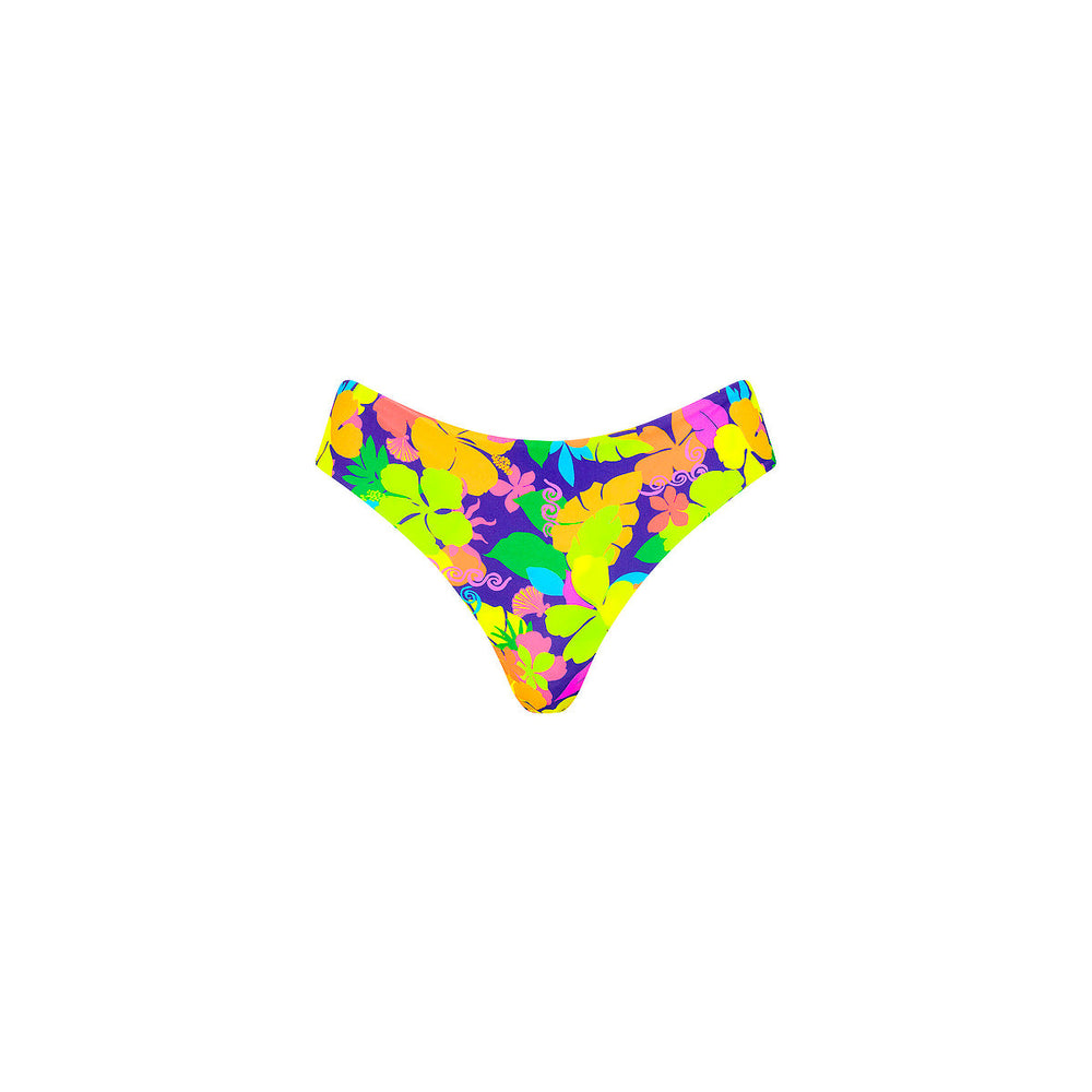 Mid-Rise Brazilian Bikini Bottom - Neon Sunset