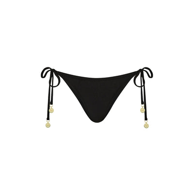 Full Coverage Tie Bikini Bottom - Twilight Black