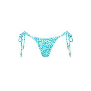 Decorative Thong Tie Side Bikini Bottom - Ocean Aura