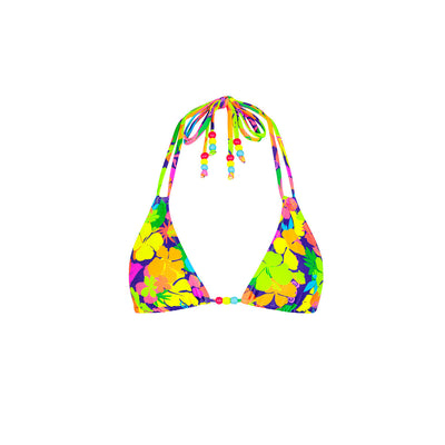 Halter Bralette Bikini Top - Neon Sunset