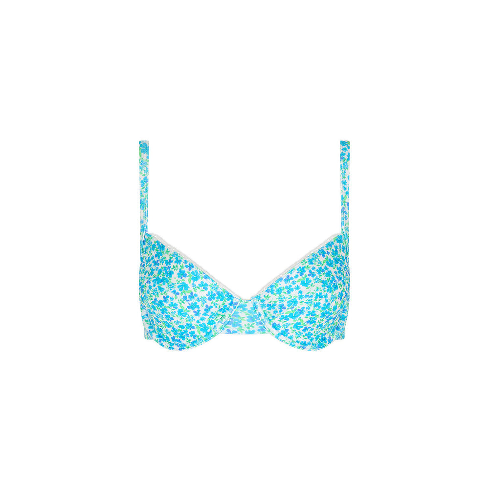 Decorative Ditzy Underwire Bikini Top - Ocean Aura
