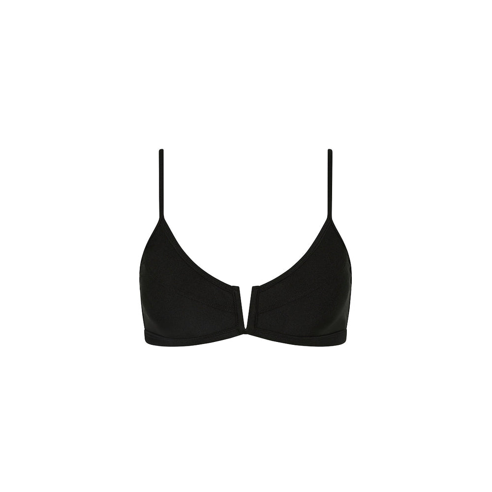 Bind Slim V Crop Bikini Top - Twilight Black