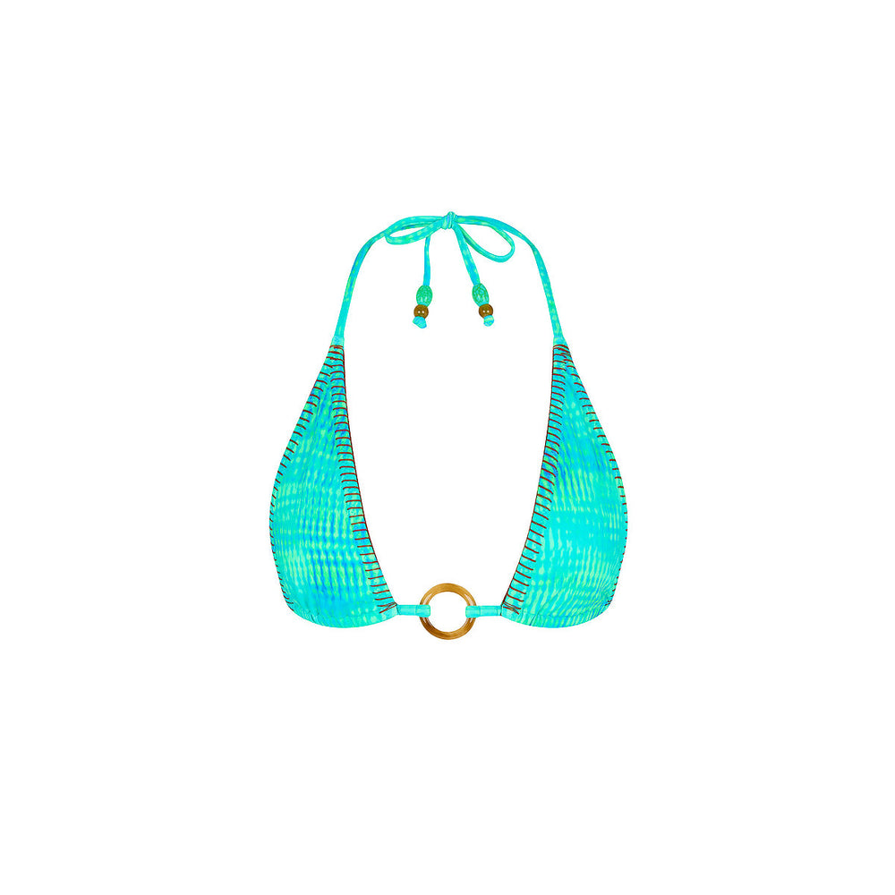 Lace Stitch Ring Halter Bikini Top - Summer Seas