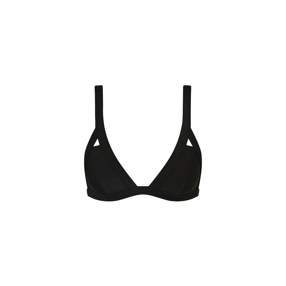 Wide Bind Triangle Bikini Top - Twilight Black