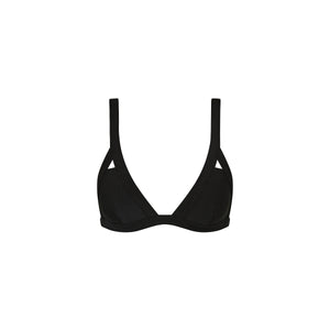 Wide Bind Triangle Bikini Top - Twilight Black