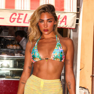 Halter Bralette Bikini Top - Sunlit Spritz