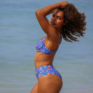 High Hip Cheeky Bikini Bottom - Electric Bloom