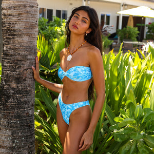 High Leg Vintage Bikini Bottom - Ocean Paradise