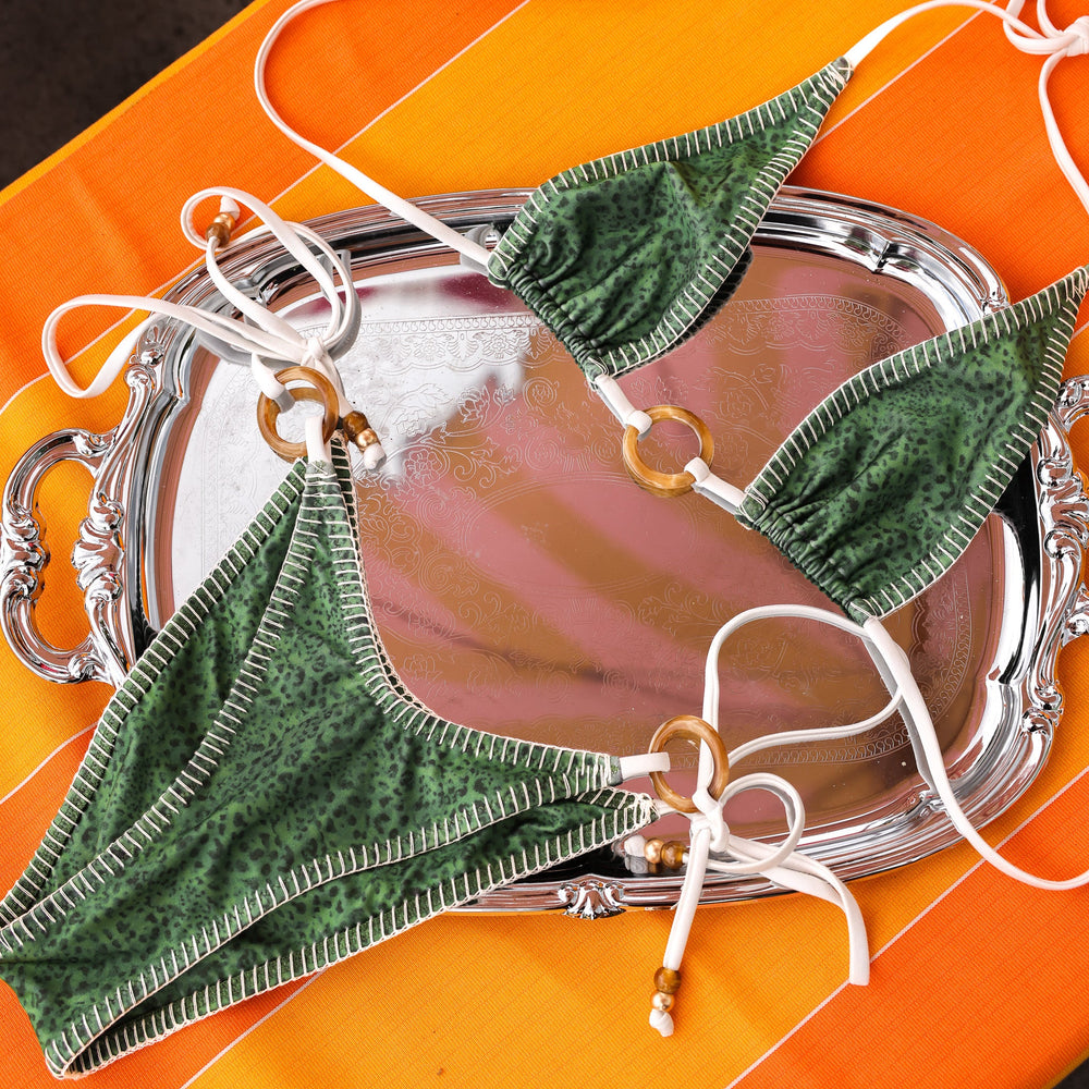 Lace Stitch Ring Tie Bikini Bottom - Wild Wonder