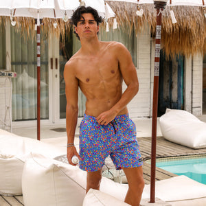 Men's Swim Trunks - Electric Bloom