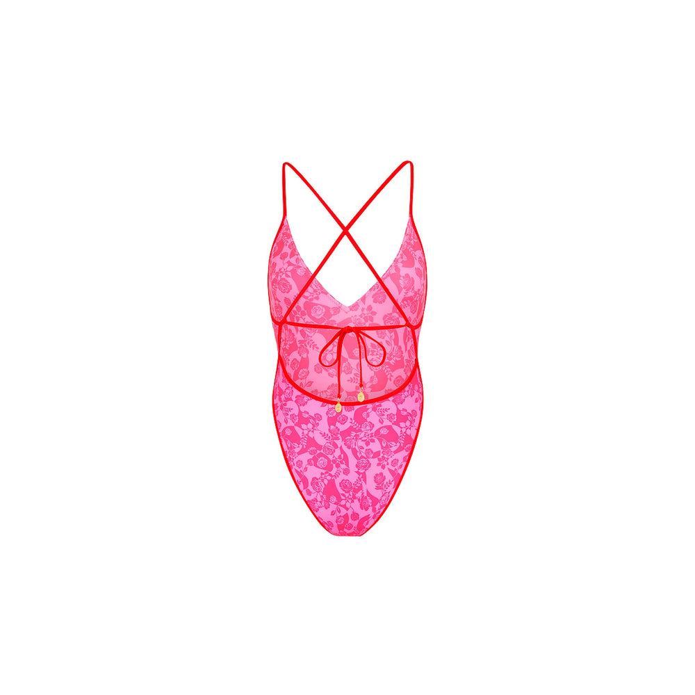 Plunge Cross Back One Piece - Hearts Collide