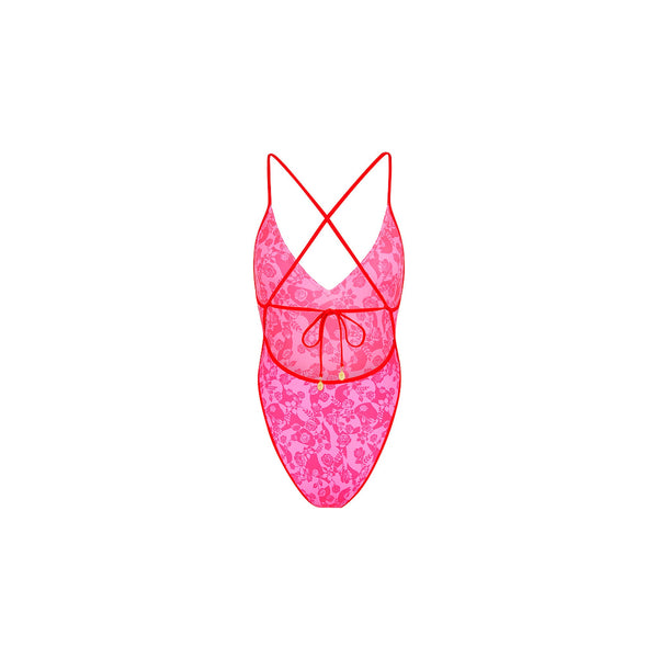 Plunge Cross Back One Piece - Hearts Collide