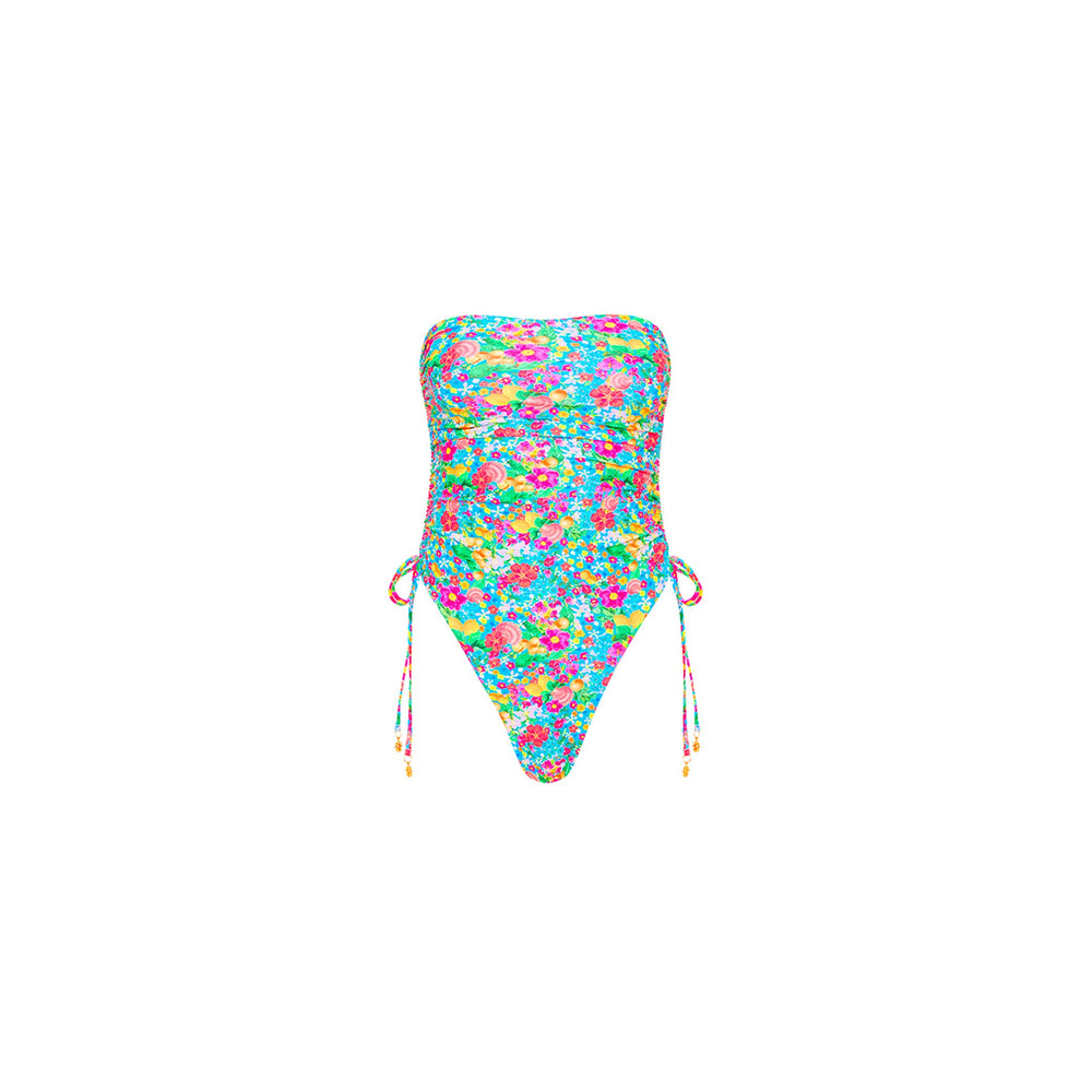 Ruched Bandeau One Piece - Mermaid Garden