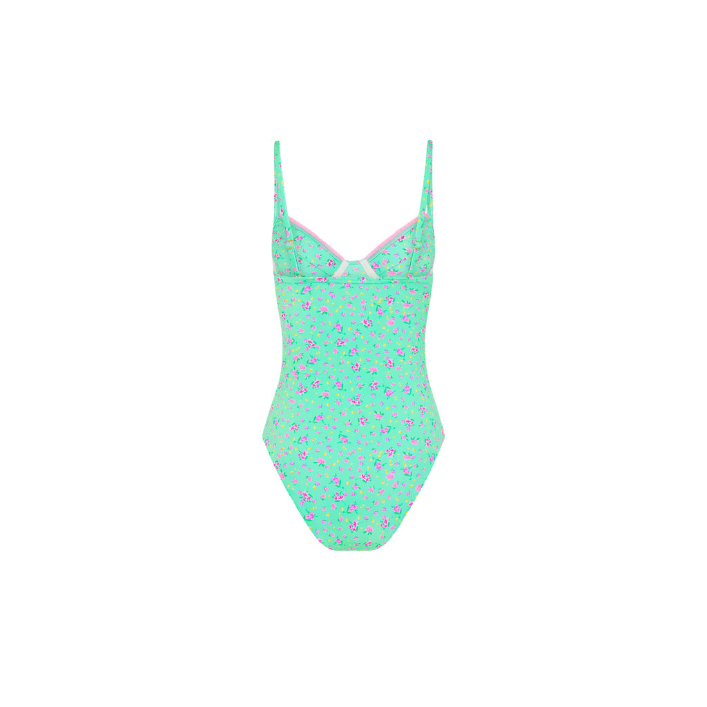 Decorative Underwire Cheeky One Piece - Mint Macaron