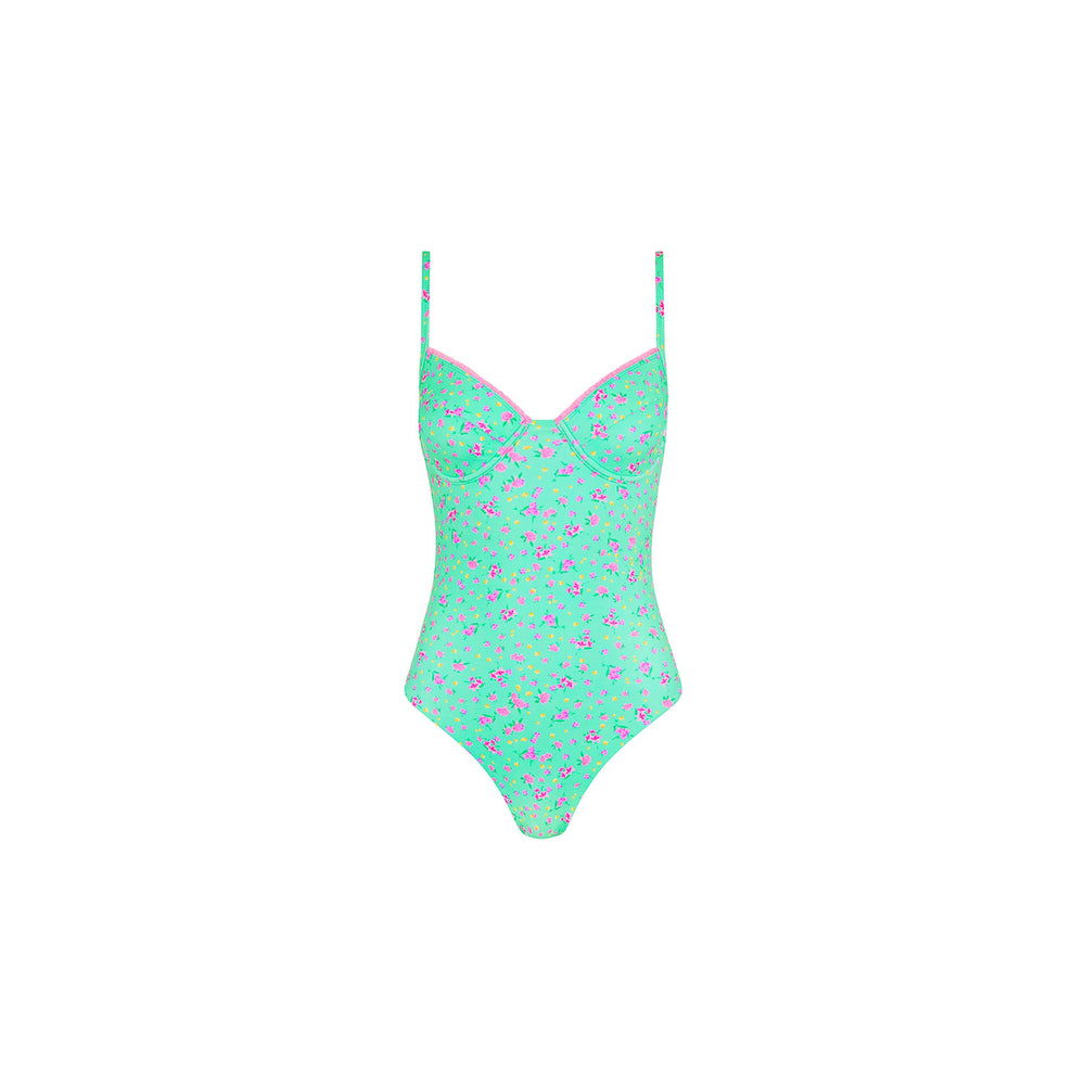Decorative Underwire Cheeky One Piece - Mint Macaron