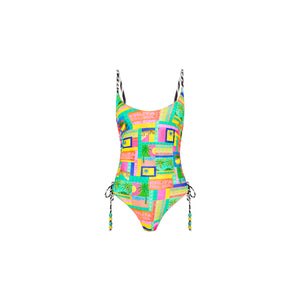 Ruched Tie Side Cheeky One Piece - Sun Honey