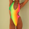 Plunge Halter Tie One Piece - Island Escape