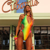 Plunge Halter Tie One Piece - Island Escape