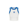 Embroidered Crop Tank Top - Blue Skies