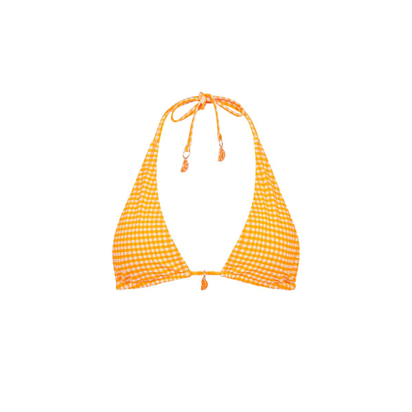 Classic Tie Halter Bikini Top - Orange Cream
