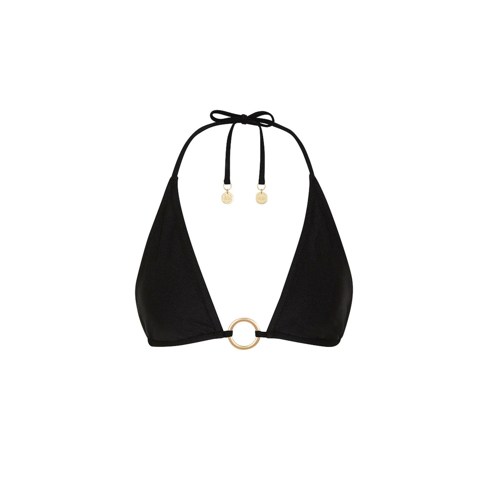 Ring Halter Bikini Top - Twilight Black