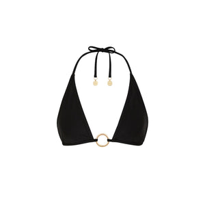 Ring Halter Bikini Top - Twilight Black