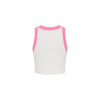 Embroidered Crop Tank Top - Pink Skies