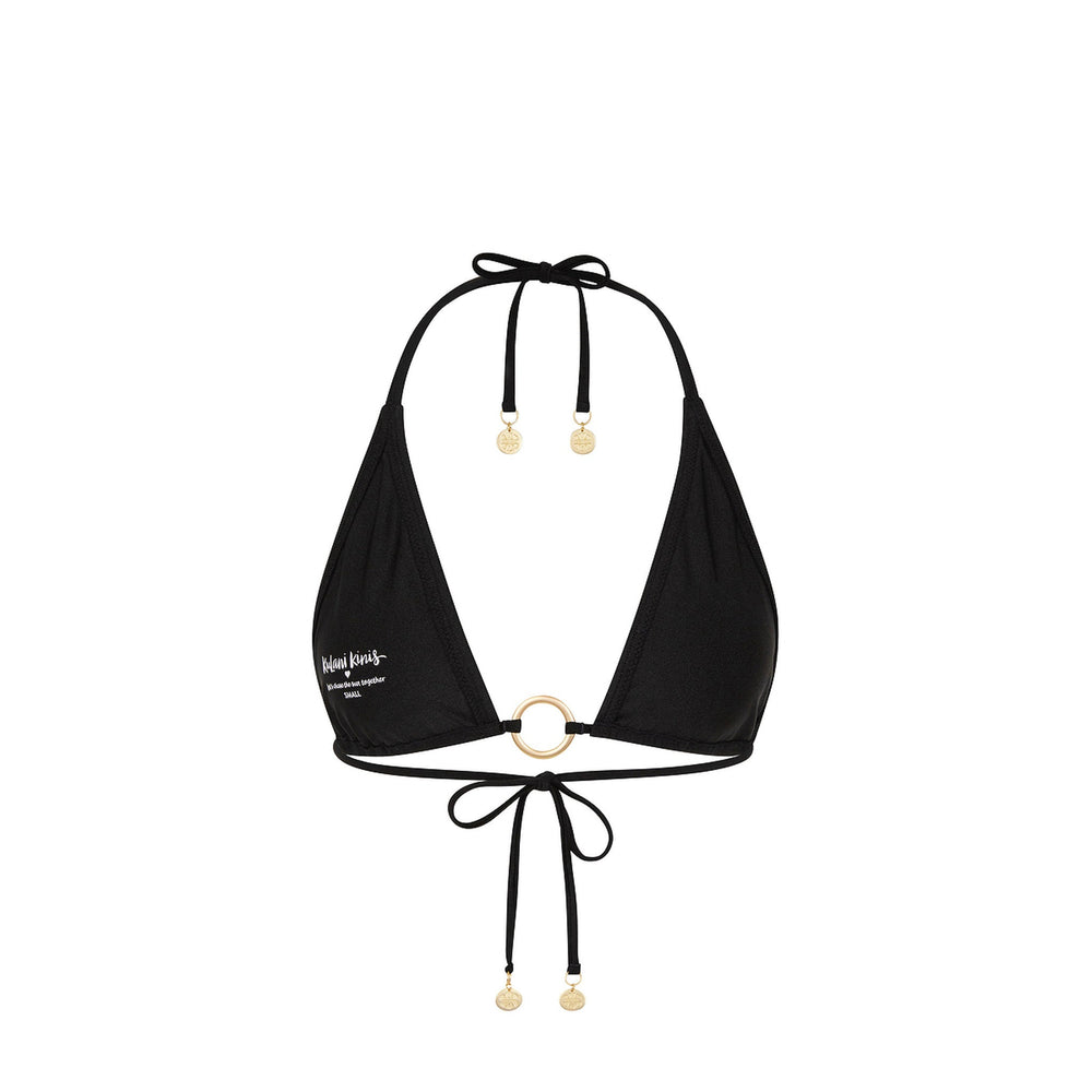 Ring Halter Bikini Top - Twilight Black