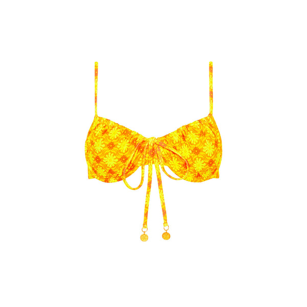 Ruched Underwire Bra Bikini Top - Lemontini