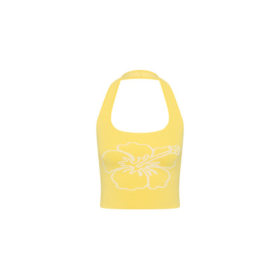 Knit Halter Tank Top - Sunny Honey