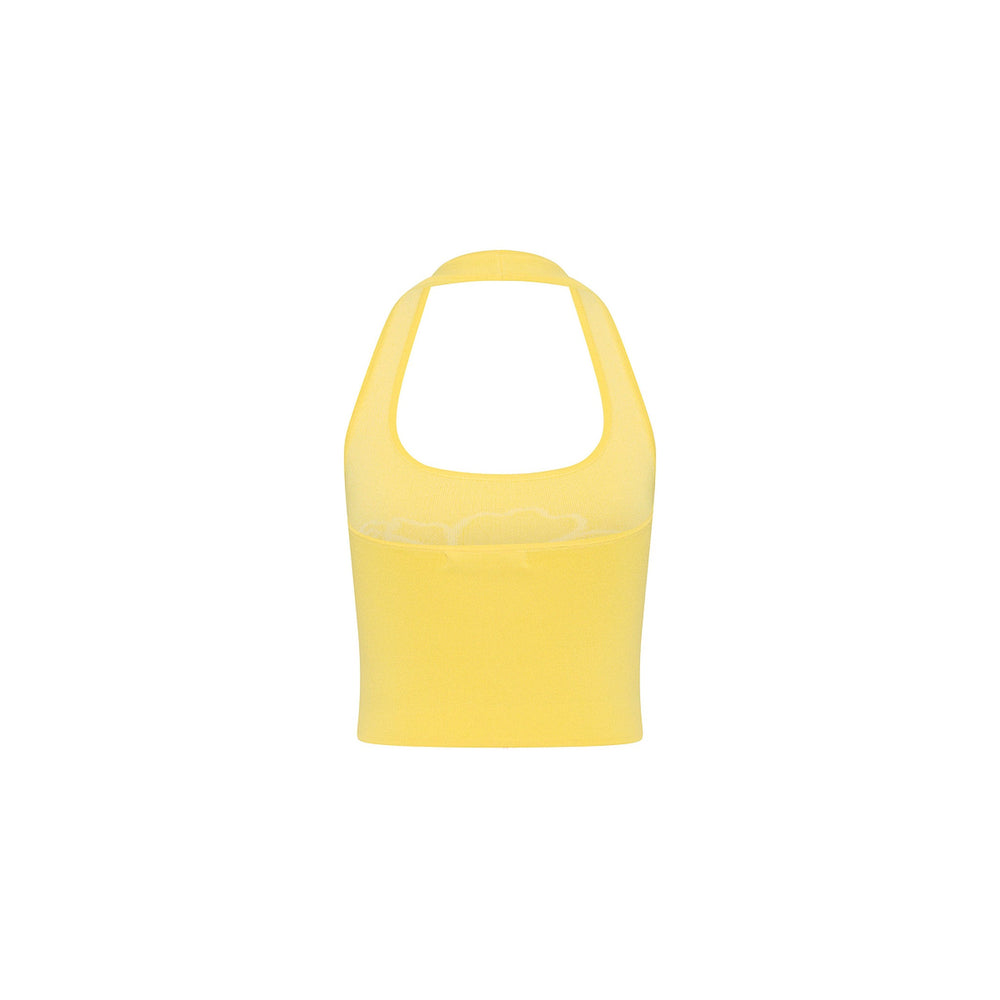 Knit Halter Tank Top - Sunny Honey