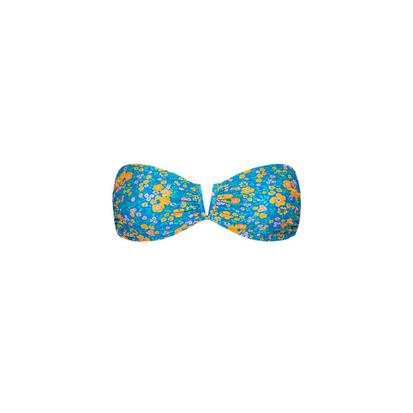 V Strapless Bandeau Bikini Top - Ocean Potion