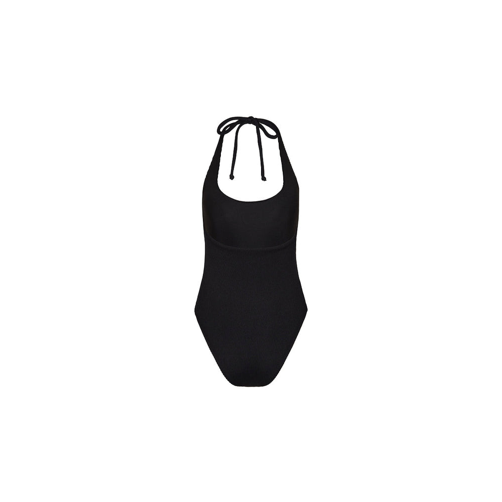 Scoop Halter Cheeky One Piece - Pitch Black