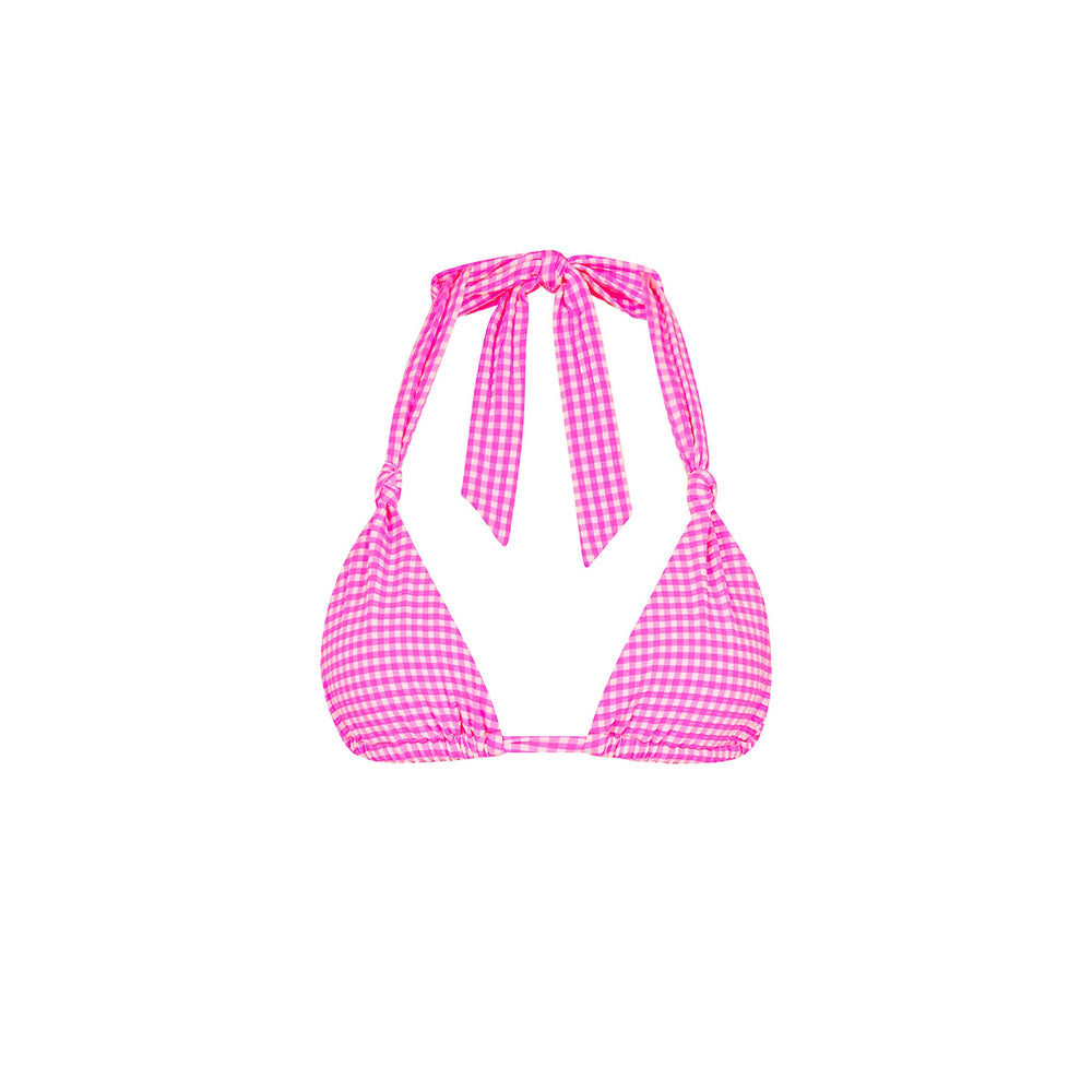 Soft Knot Halter Bikini Top - Pink Diva