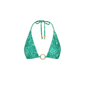 Ring Halter Bikini Top - Emerald Aura