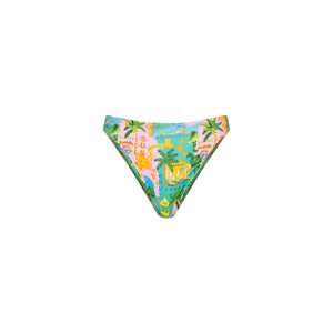 High Leg Full Vintage Bikini Bottom - Sunlit Spritz