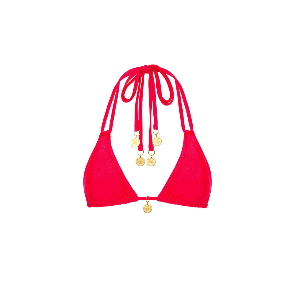 Halter Bralette Bikini Top - Cherry Crush
