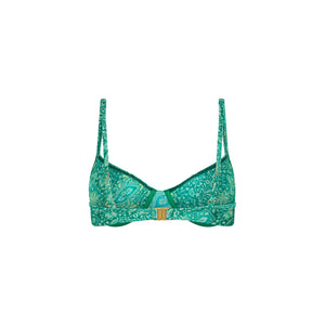 Ditzy Underwire Bra Bikini Top - Emerald Aura