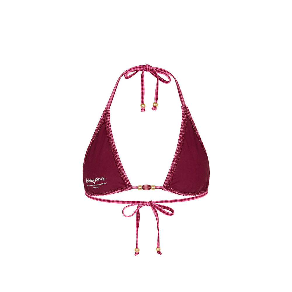 Classic Tie Halter Bikini Top - Cherry Kiss