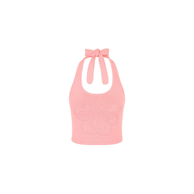Lola Knit Halter Tank - Pink Sorbet