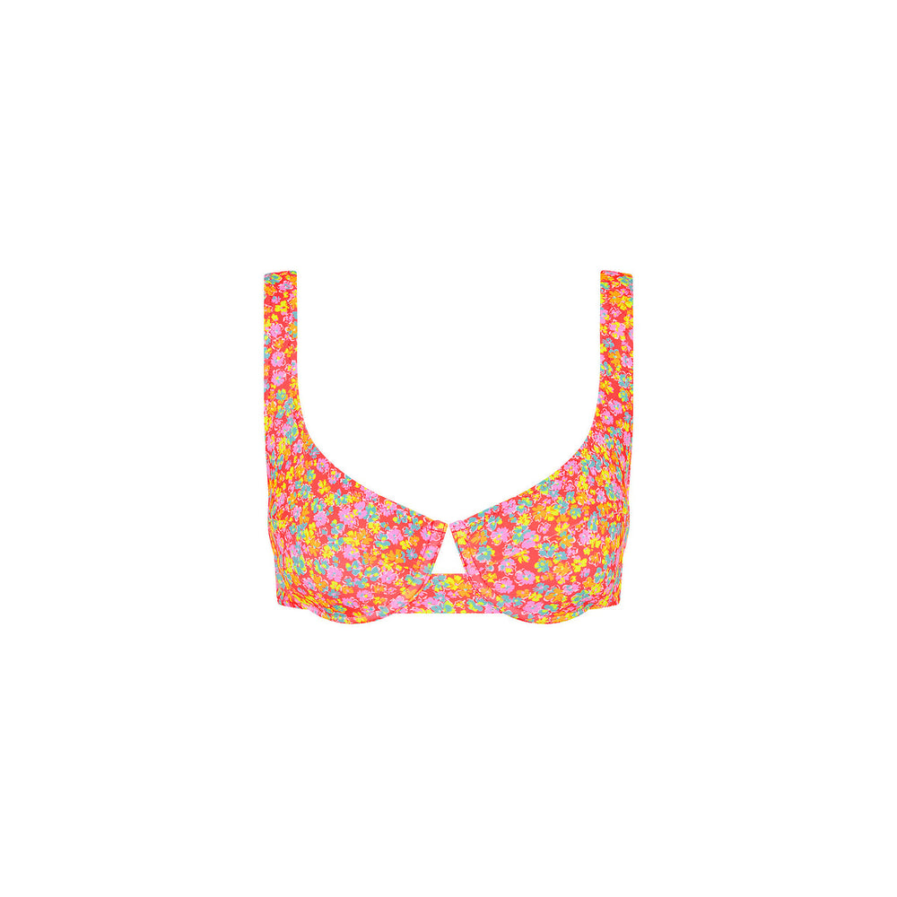 Underwire Tie Back Bikini Top - Bubble Pop