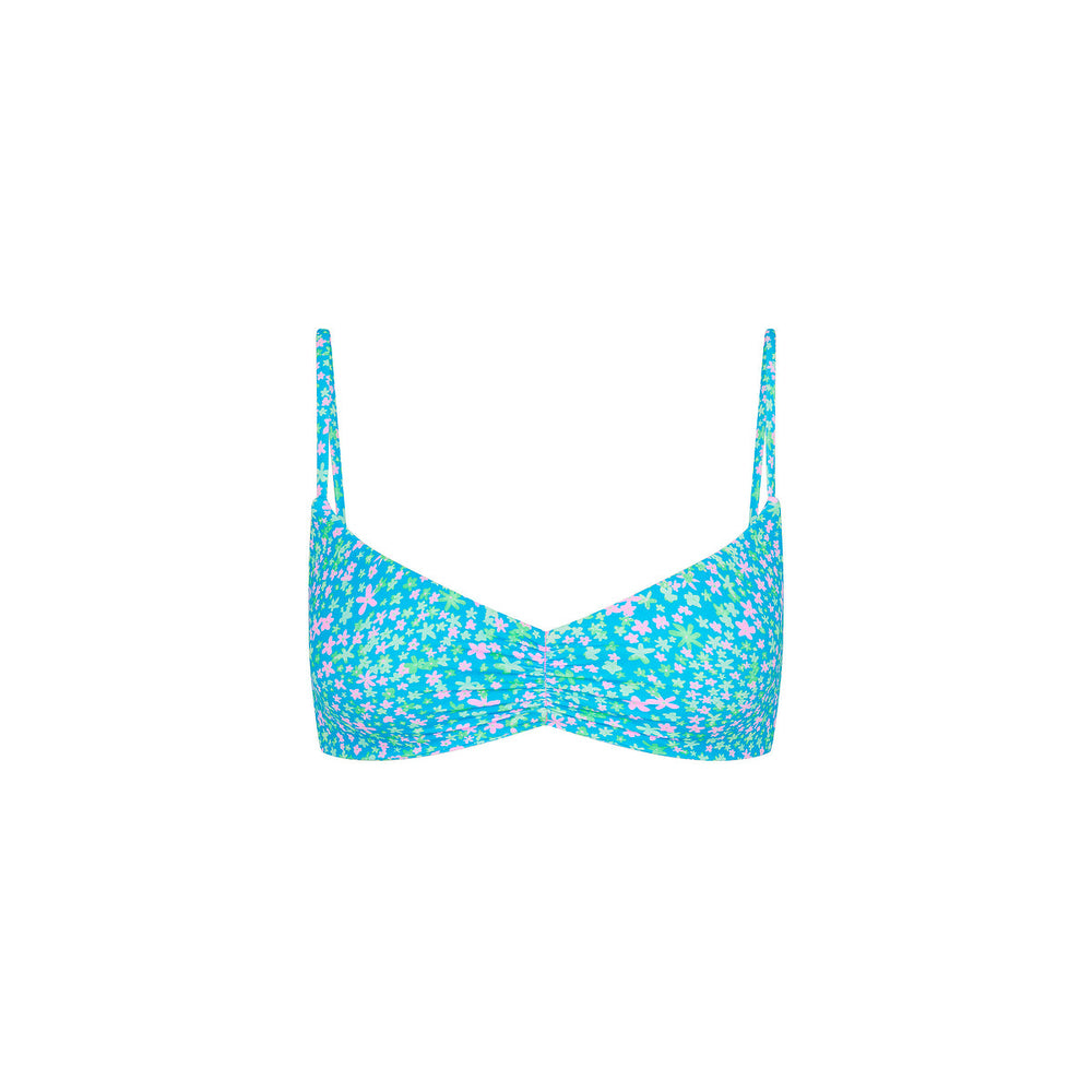 Gathered Mini Crop Bikini Top - Ocean Kisses