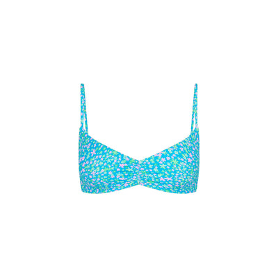 Gathered Mini Crop Bikini Top - Ocean Kisses