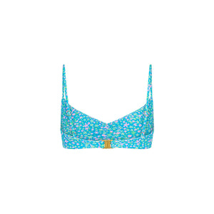 Gathered Mini Crop Bikini Top - Ocean Kisses