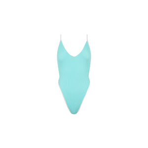 Plunge Cross Back One Piece - Calypso Blue